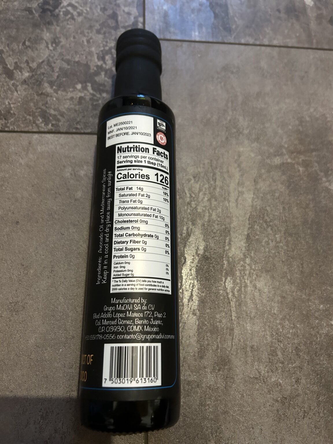 Cate De Mi Corazon Avocado Oil Mediterranean 250ml – Bild 2